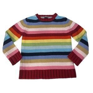 Gap Vintage Kids Rainbow Striped Knit Sweater (Wool Blend) - Small